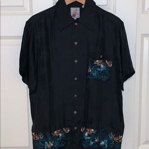 Men’s Medium Embroidered Silk Shirt